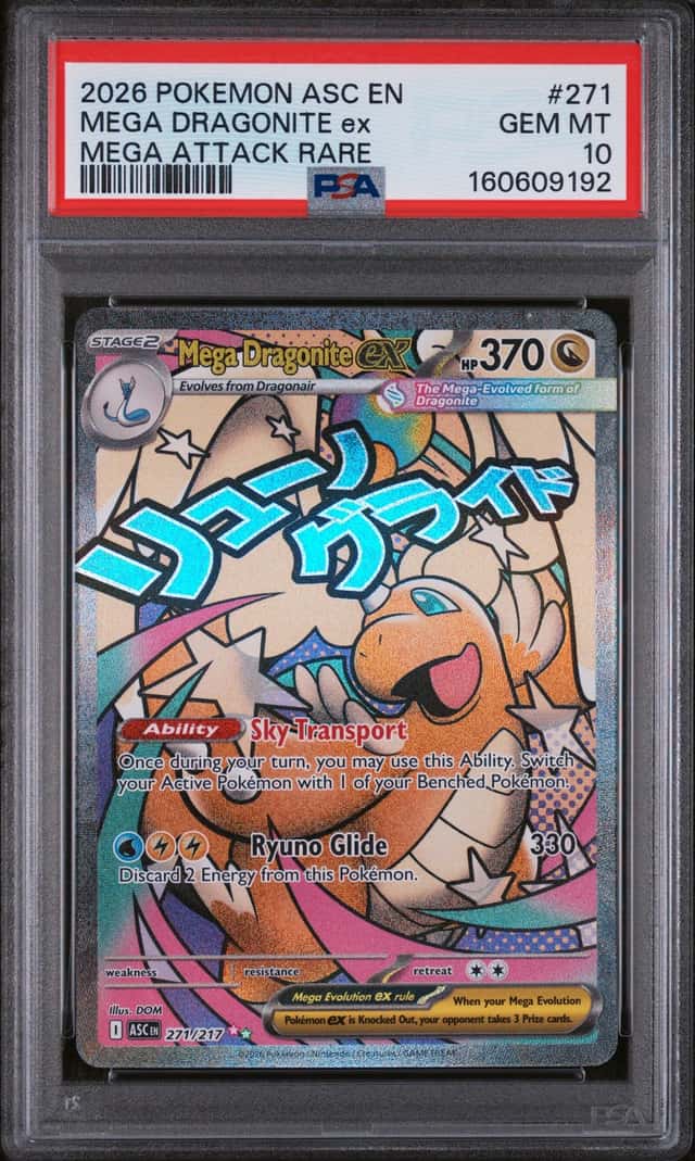 2026 POKEMON ASC EN-ASCENDED HEROES MEGA ATTACK RARE MEGA DRAGONITE EX PSA 10