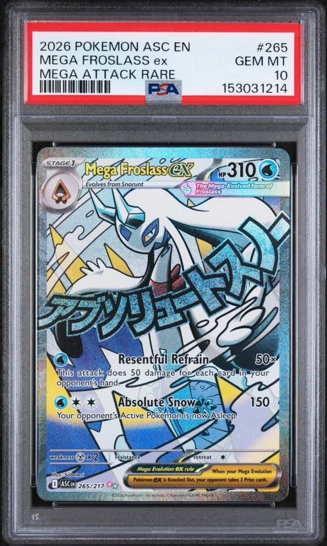 2026 POKEMON ASCENDED HEROES MEGA ATTACK RARE #265 MEGA FROSLASS EX PSA 10