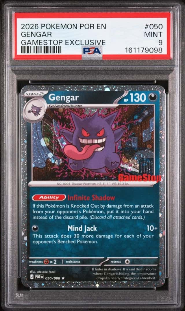 2026 POKEMON POR EN-PERFECT ORDER GAMESTOP EXCLUSIVE #050 GENGAR PSA 9