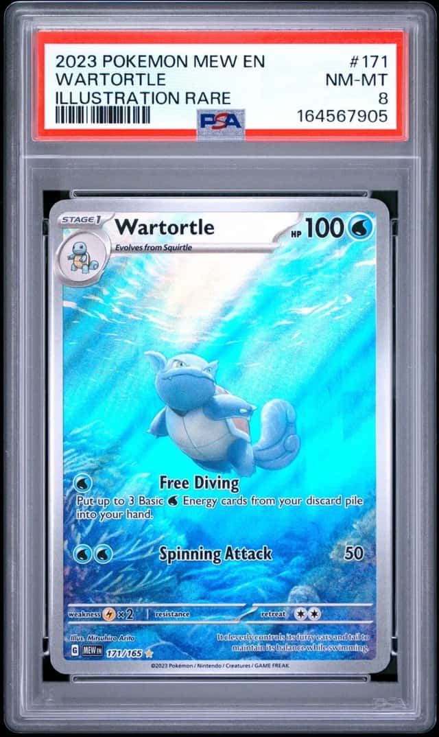 2023 POKEMON MEW EN-151 ILLUSTRATION RARE #171 WARTORTLE PSA 8