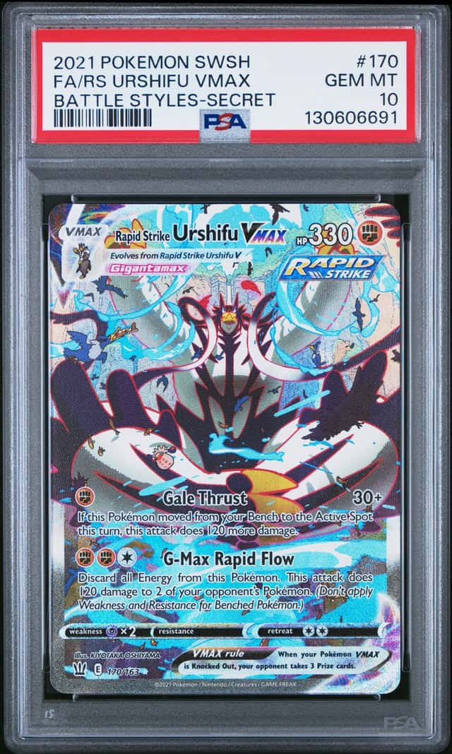 2021 Pokemon SWSH Battle Styles Secret #170 FA Rapid Strike Urshifu VMAX PSA 10