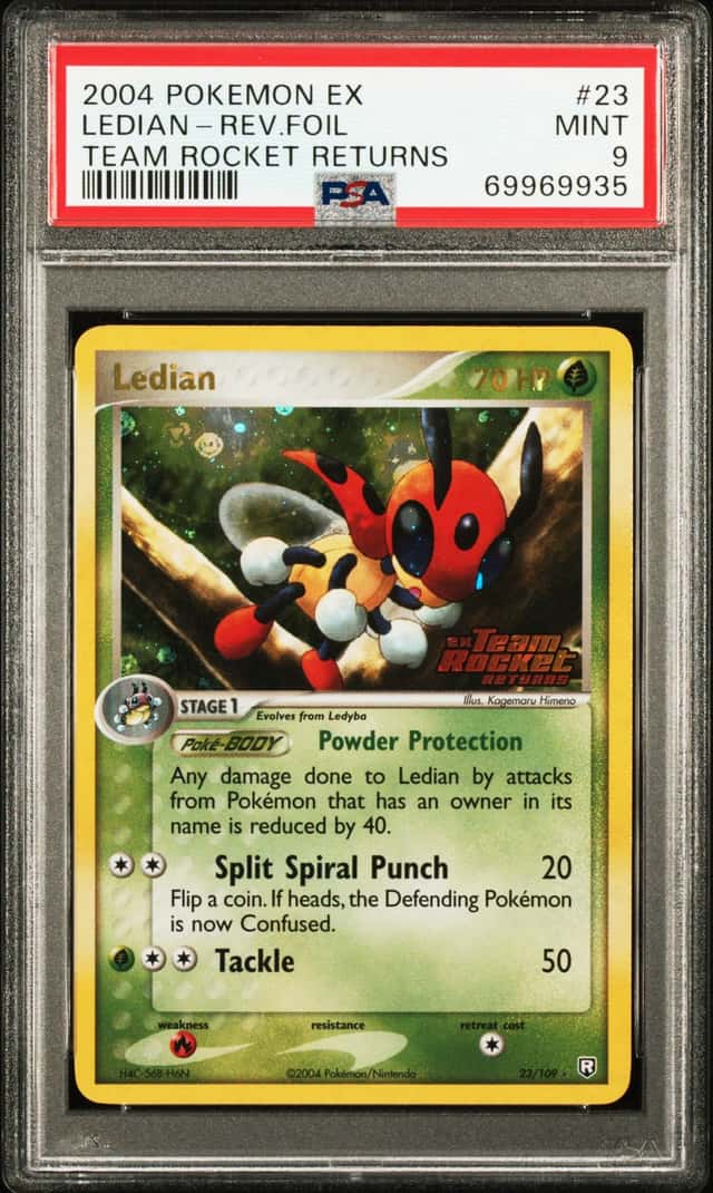 POKEMON LEDIAN-REV.FOIL 2004 EX TEAM ROCKET RETURNS #23 PSA 9