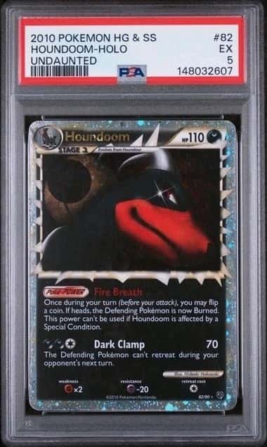 POKEMON HOUNDOOM 2010 HEARTGOLD & SOULSILVER UNDAUNTED #82 HOLO PSA 5
