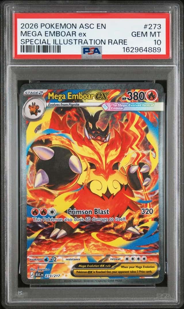 2026 POKEMON ASCENDED HEROES SPECIAL ILLUSTRATION RARE MEGA EMBOAR EX PSA 10
