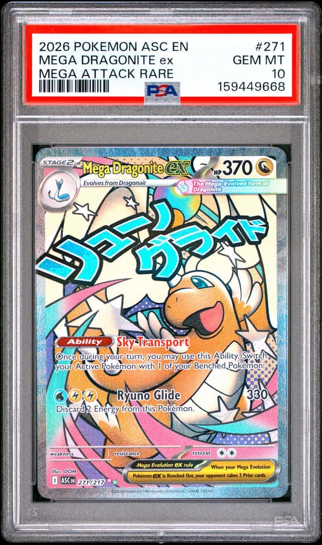 2026 POKEMON ASC EN-ASCENDED HEROES MEGA ATTACK RARE MEGA DRAGONITE EX PSA 10