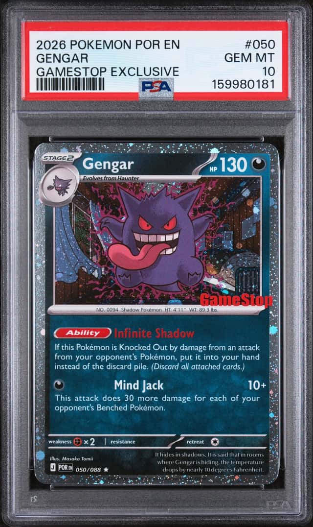 Gengar GameStop Exclusive Cosmos Holo 050/088 PSA 10 Pokémon 2026 