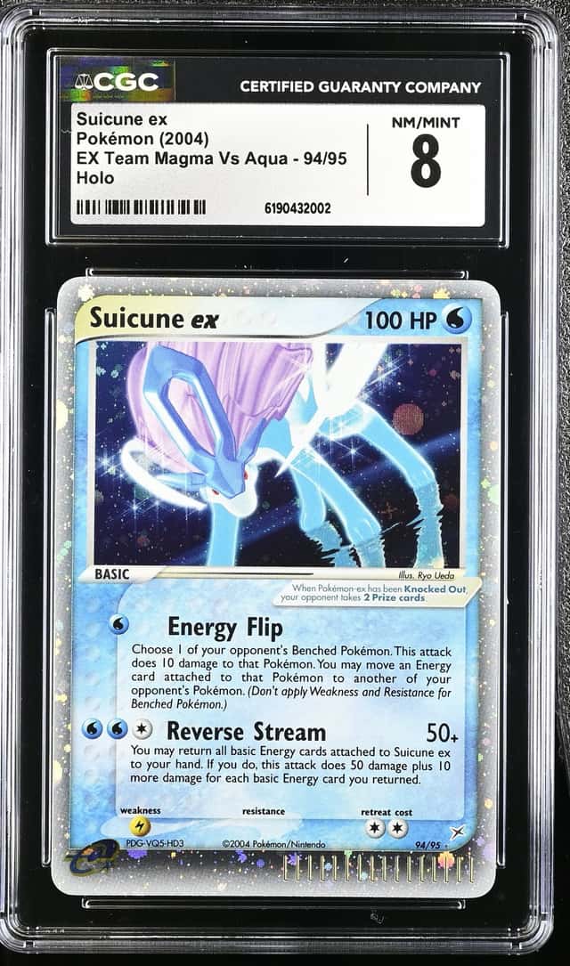 SUICUNE EX 94/95 HOLO EX TEAM MAGMA VS AQUA POKEMON CGC 8