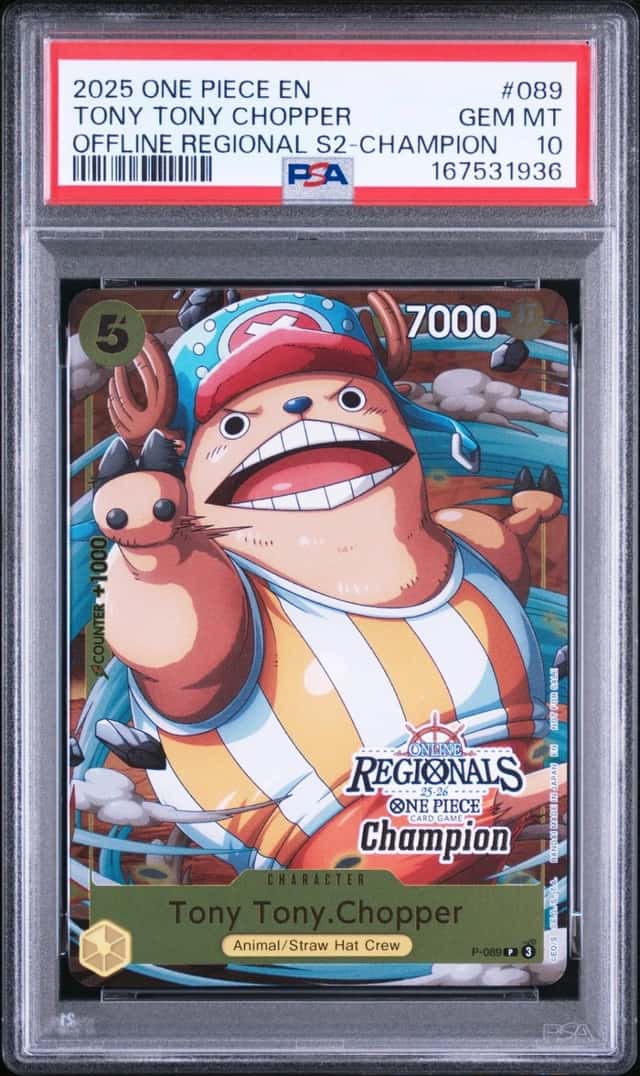 2025 ONE PIECE OFFLINE REGIONALS PACK 2025 SEASON 2 TONY TONY CHOPPER PSA 10