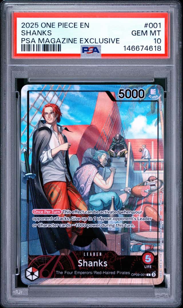 2025 ONE PIECE PROMOS PSA MAGAZINE EXCLUSIVE #001 SHANKS PSA 10