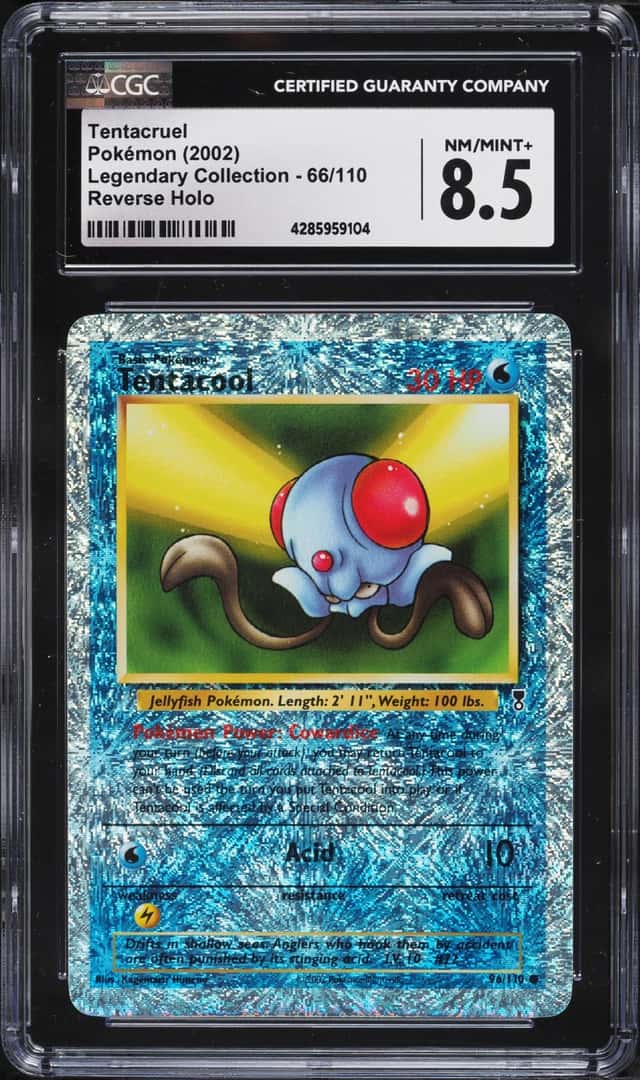 2002 Pokemon Legendary Collection Reverse Holo Tentacruel #66 CGC 8.5 NM-MT+