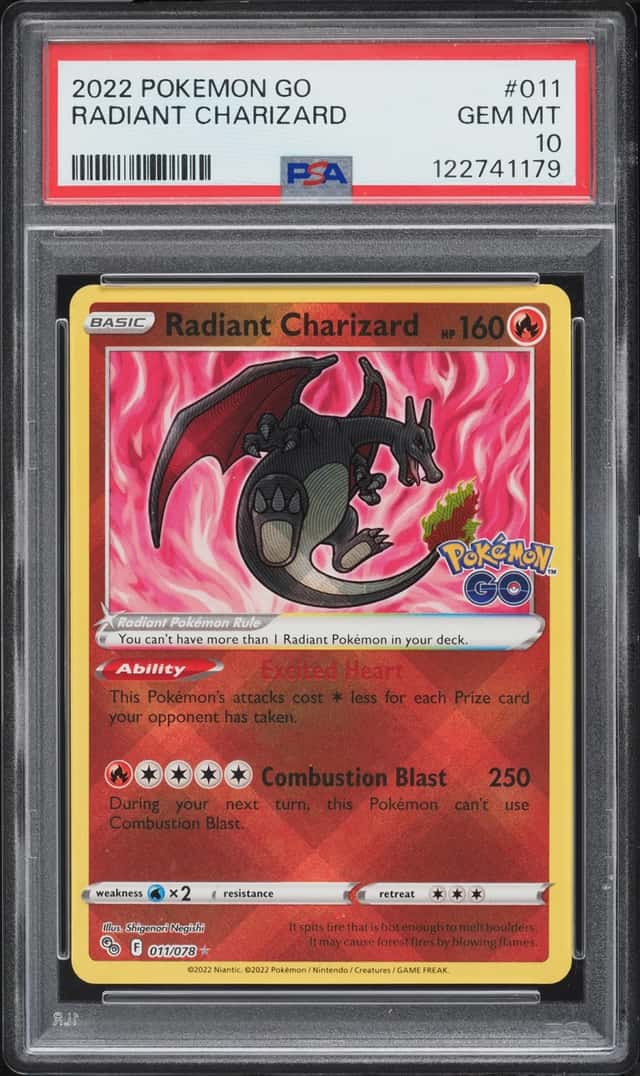 2022 Pokemon Sword & Shield Pokemon GO Holo Radiant Charizard #11 PSA 10 GEM MINT