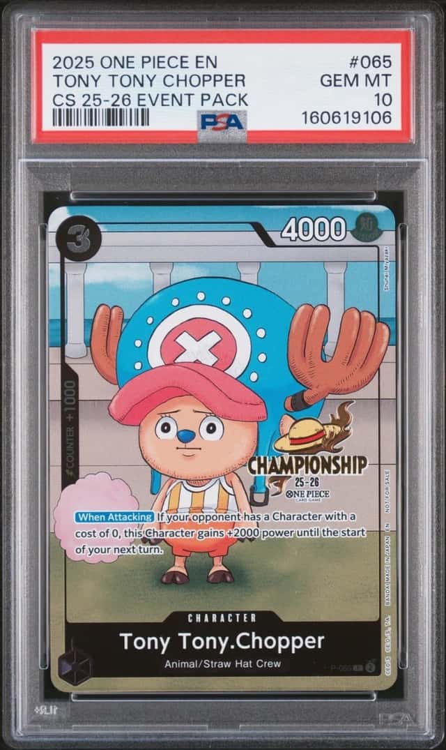 One Piece Tony Tony Chopper Championship 2025-26 Event Pk. P-065 PSA 10 Gem Mint