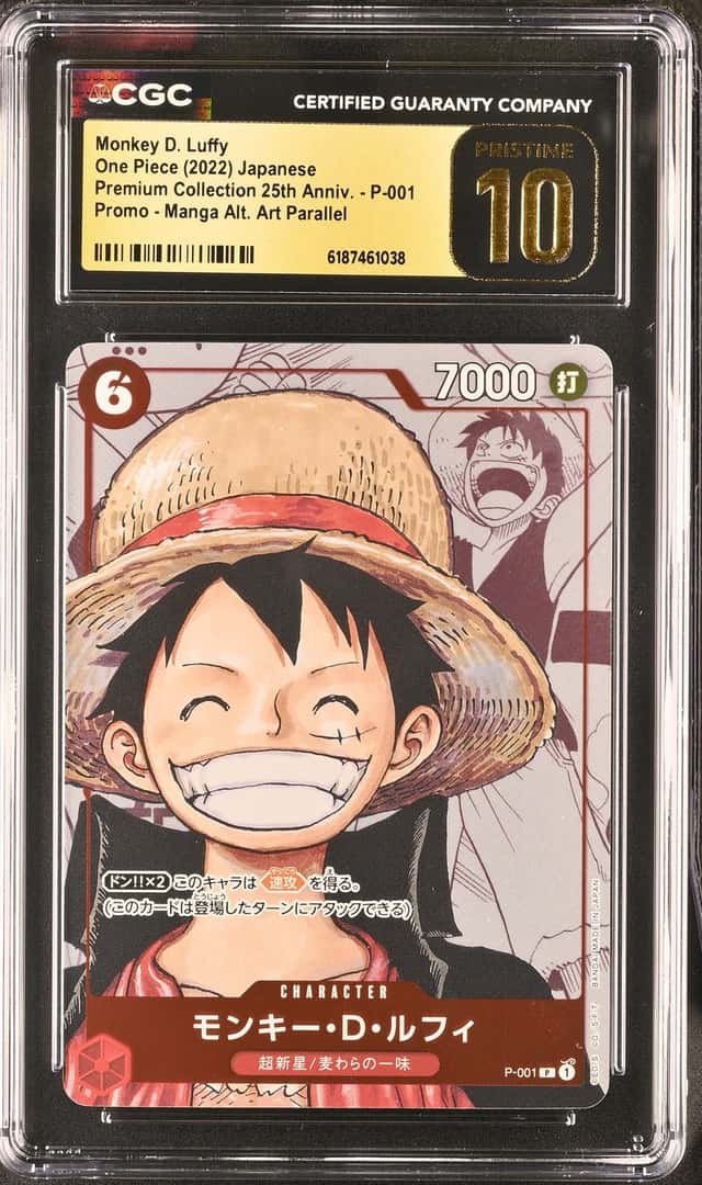 2022 ONE PIECE JP MONKEY D. LUFFY PROMO MANGA ALT ART P-001 CGC 10 PRISTINE Q PT