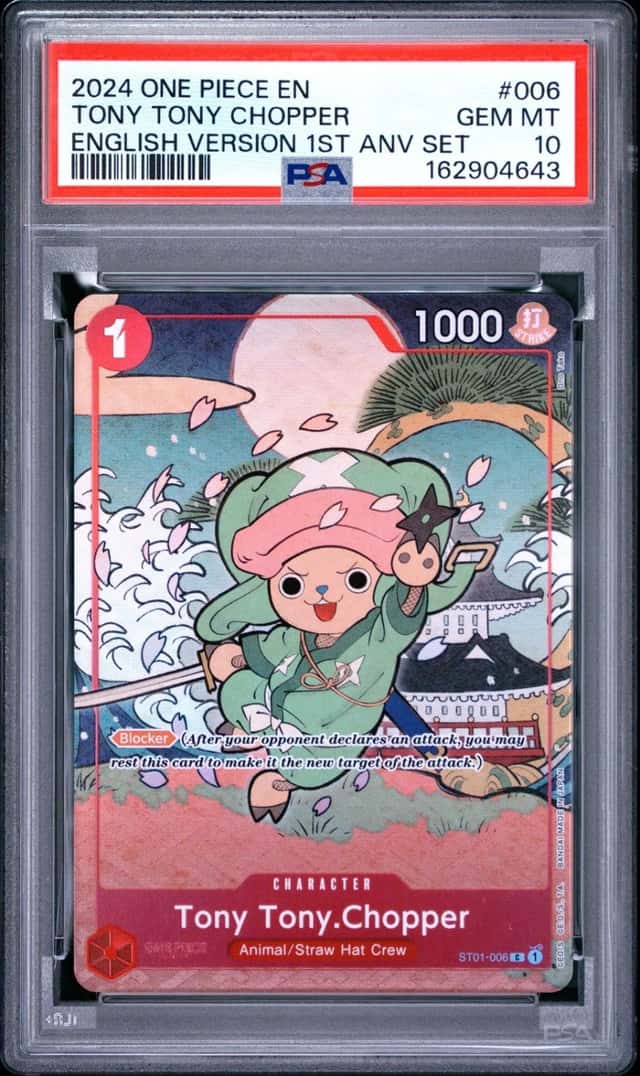 2024 ONE PIECE ENGLISH VERSION 1ST ANNIVERSARY SET #006 TONY TONY CHOPPER PSA 10