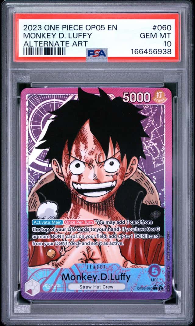 One Piece Monkey D Luffy Alternate Art OP05-060 PSA 10 Gem Mint
