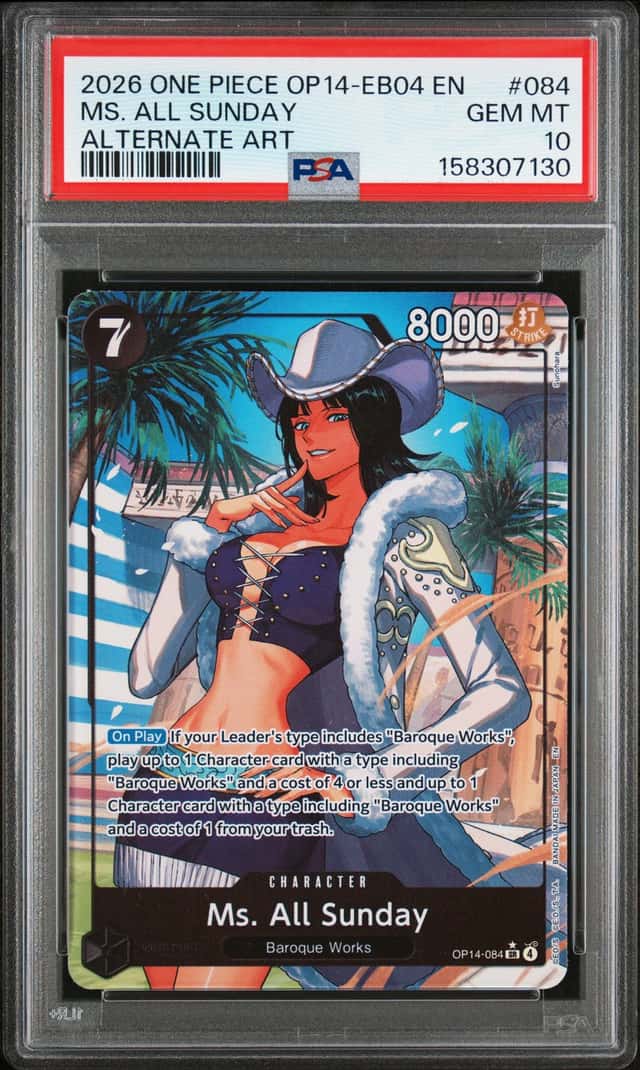 2026 ONE PIECE THE AZURE SEA'S SEVEN ALT ART #084 MS. ALL SUNDAY PSA 10