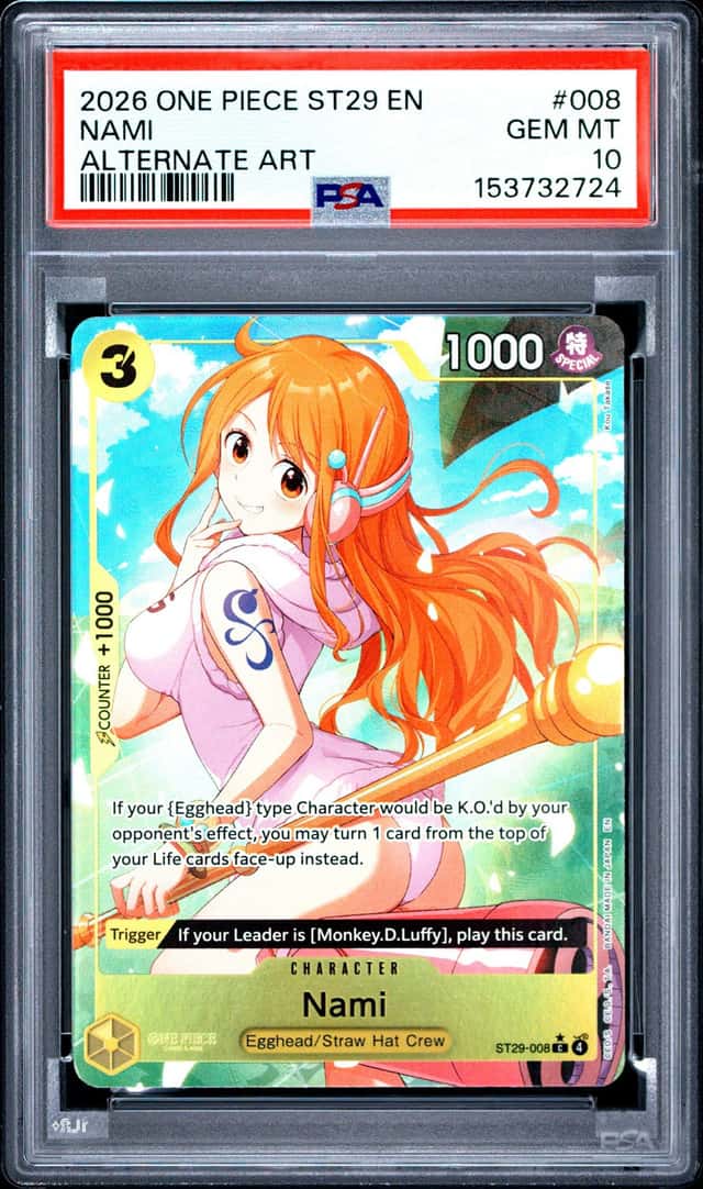 2026 ONE PIECE NAMI ALTERNATE ART STARTER DECK ST29-EGGHEAD #008 PSA 10