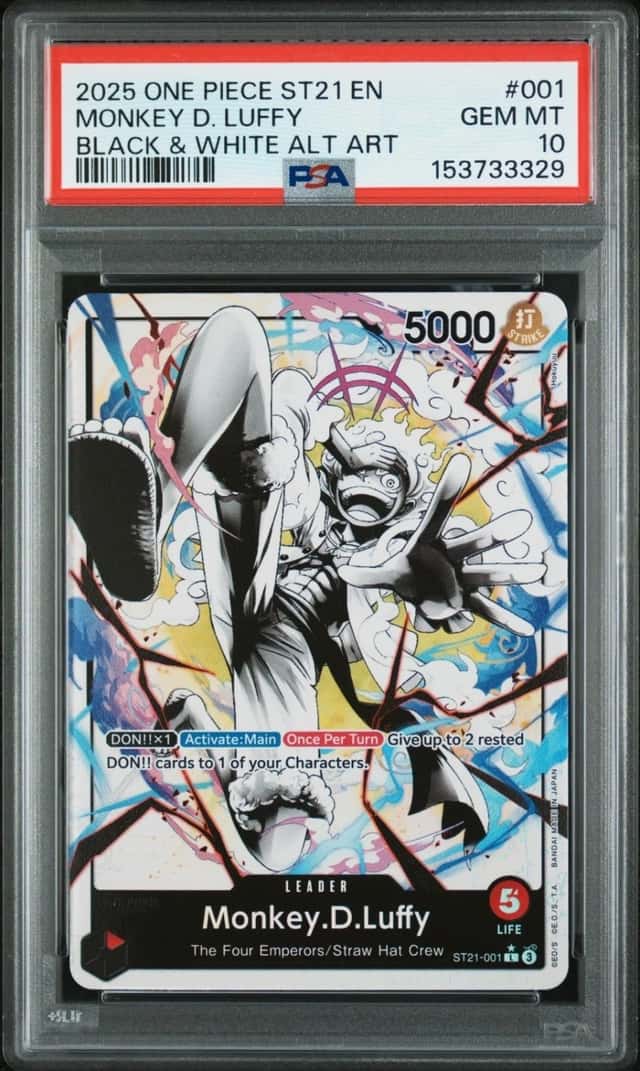 ONE PIECE MONKEY D. LUFFY 2025 STARTER DK ST21-EX GEAR 5 #001 BLW AA PSA 10