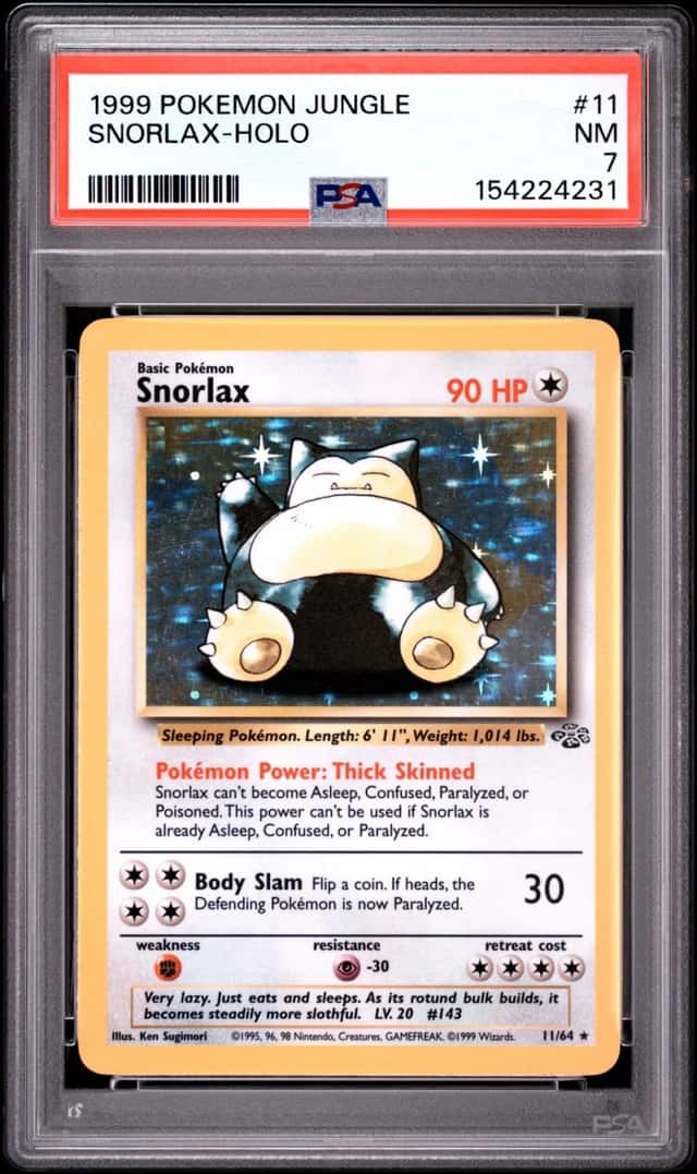 1999 Pokemon Jungle #11 Snorlax Holo PSA 7 NM