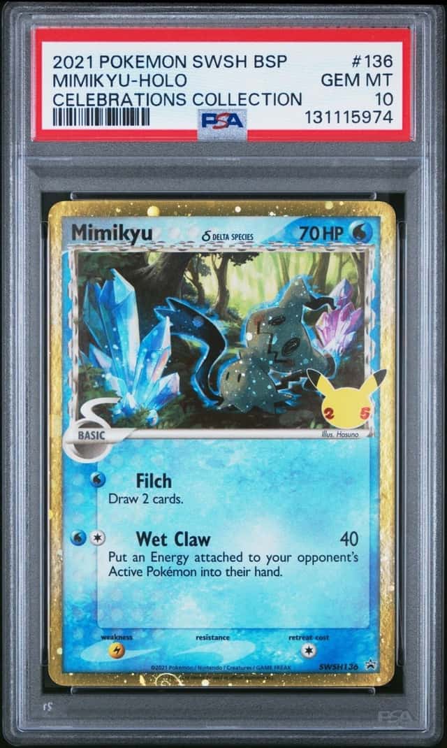 2021 POKEMON SWSH BLACK STAR PROMO CELEBRATIONS COLLECTION MIMIKYU-HOLO PSA 10