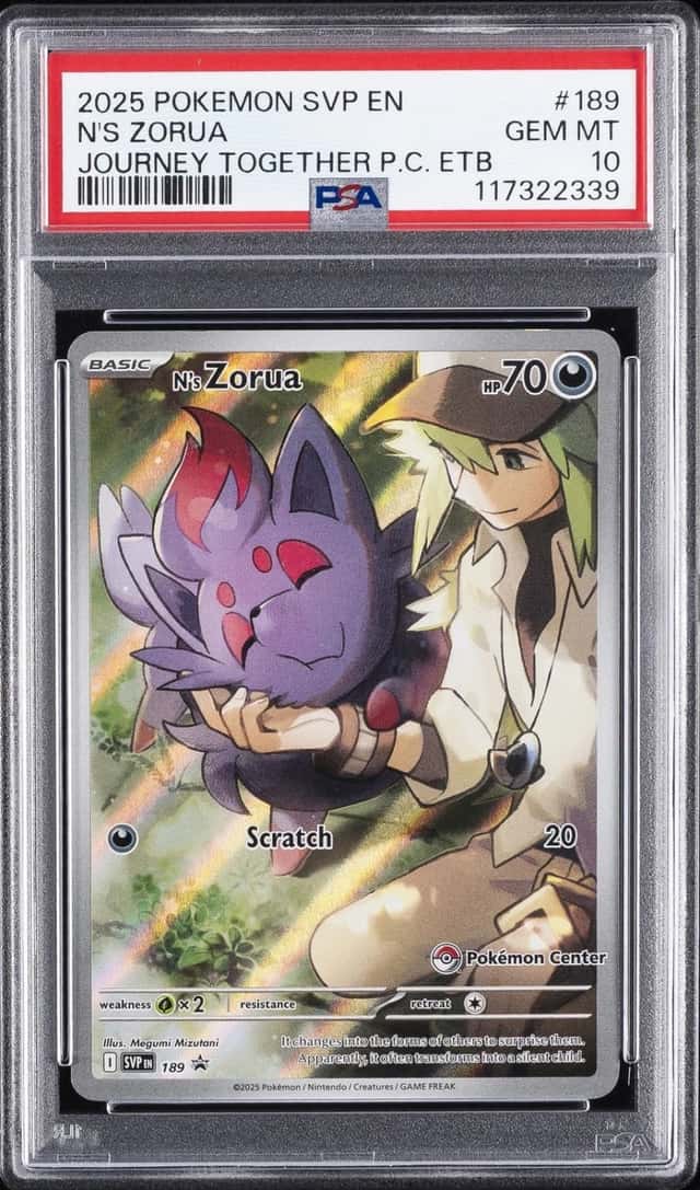 Pokemon N's Zorua Sv Promo 189 Journey Together Pokemon Center ETB PSA 10