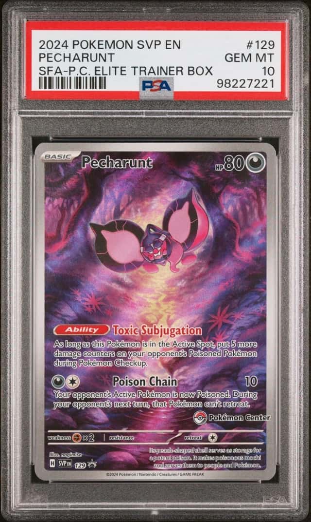 Pokemon Pecharunt Sv Promo 129 Shrouded Fable Pokemon Center ETB PSA 10 Gem Mint