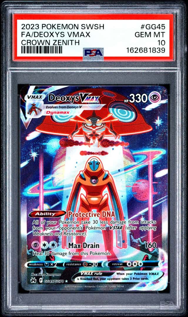 2023 POKEMON SWORD & SHIELD CROWN ZENITH #GG45 FULL ART/DEOXYS VMAX PSA 10