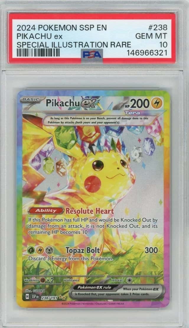PSA 10 PIKACHU ex - SURGING SPARKS 2024 - SPECIAL ILLUSTRATION RARE - POKEMON