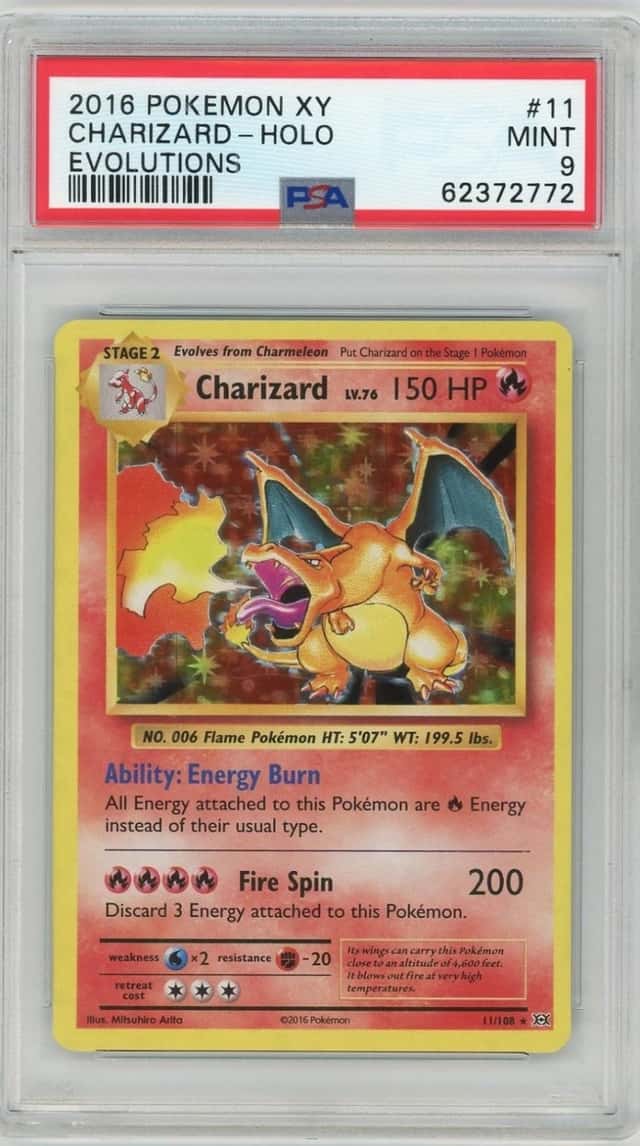 PSA 9 POKEMON Charizard 11/108 - 2016 XY EVOLUTIONS - HOLOGRAPHIC