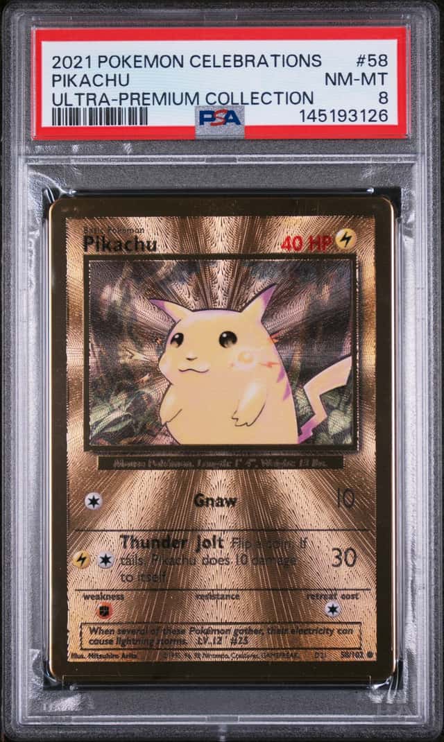2021 POKEMON CELEBRATIONS ULTRA-PREMIUM COLLECTION #58/102 PIKACHU PSA 8