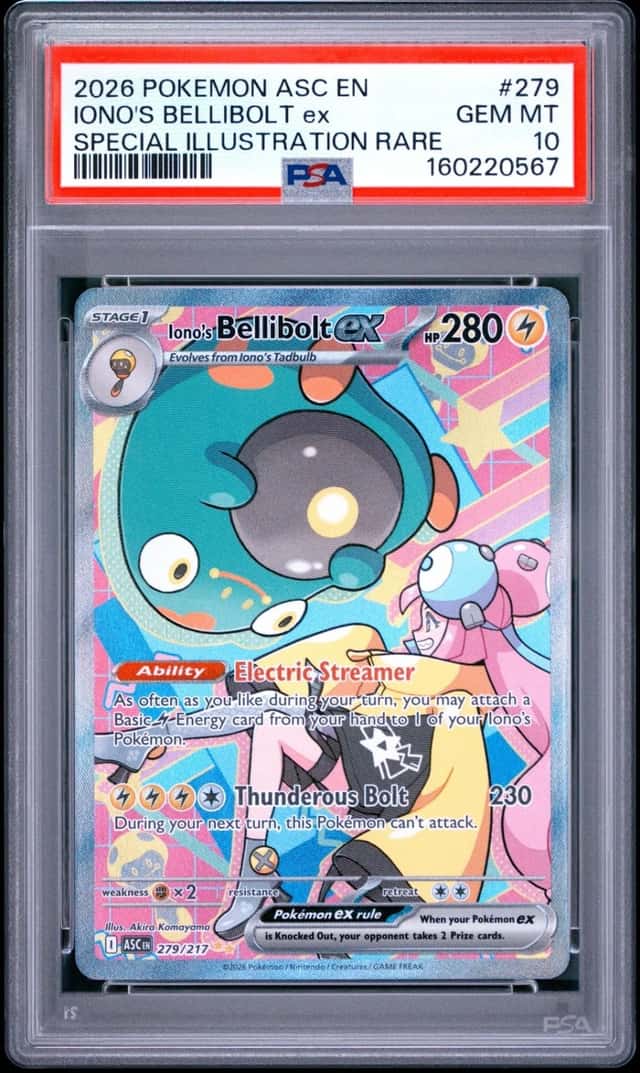 2026 POKEMON ASCENDED HEROES SPECIAL ILLUSTRATION RARE IONOS BELLIBOLT EX PSA 10