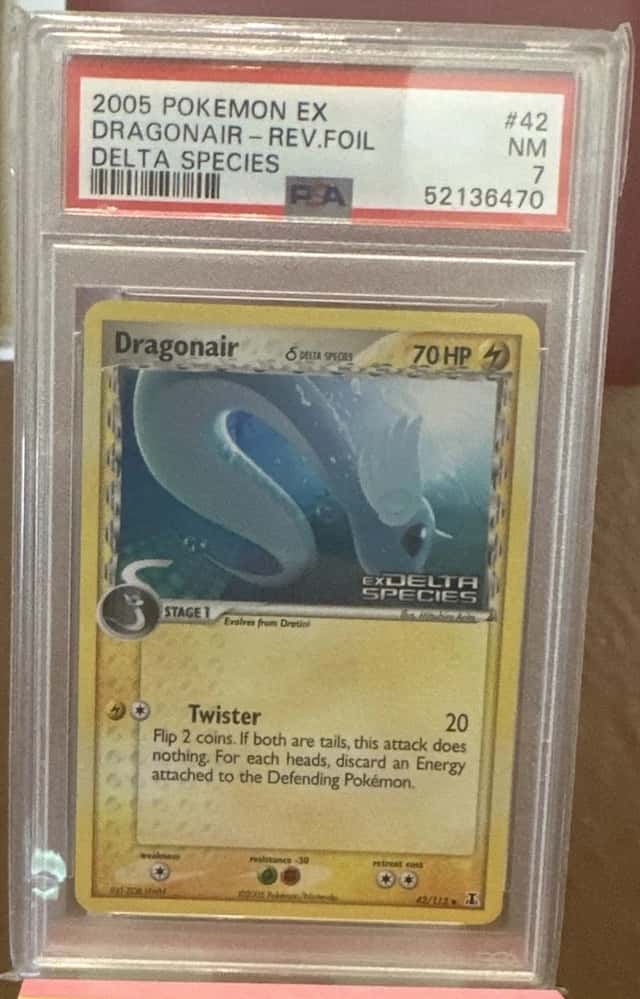 Dragonair EX Delta Species 042/113 Reverse Holo PSA 7 NM Stamped Pokemon