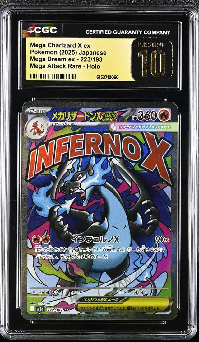 2025 Pokemon Charizard X ex Mega Attack Rare #223/193 CGC 10 PRISTINE P PT
