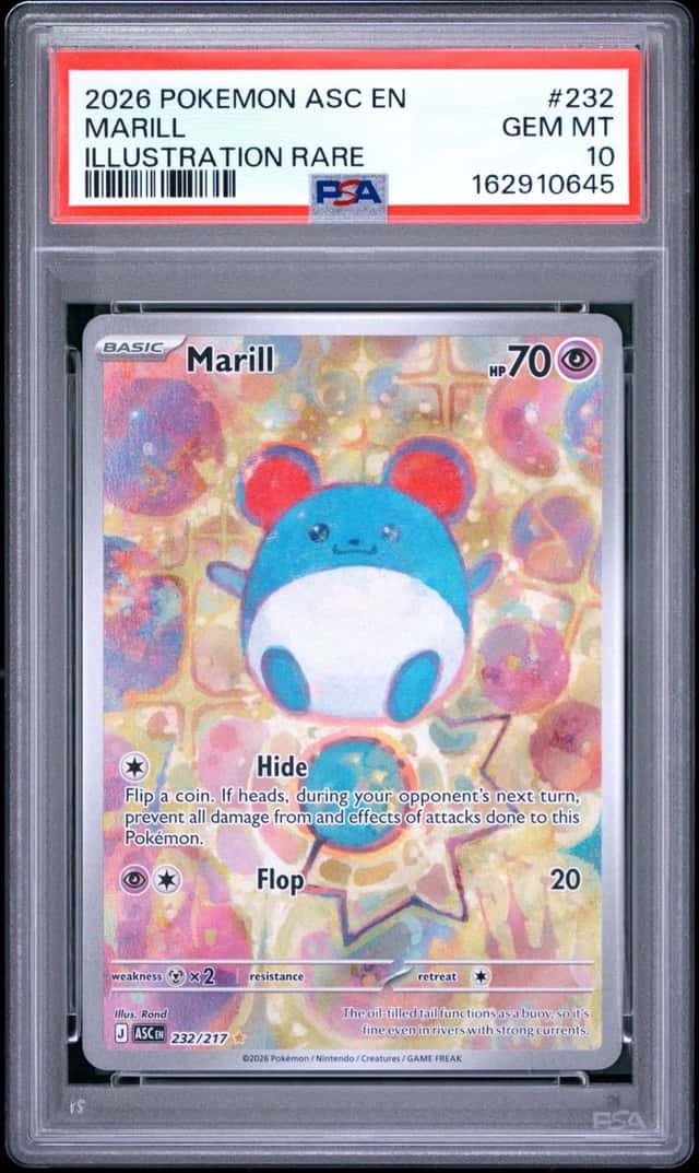 2026 POKEMON ASC EN-ASCENDED HEROES ILLUSTRATION RARE #232 MARILL PSA 10