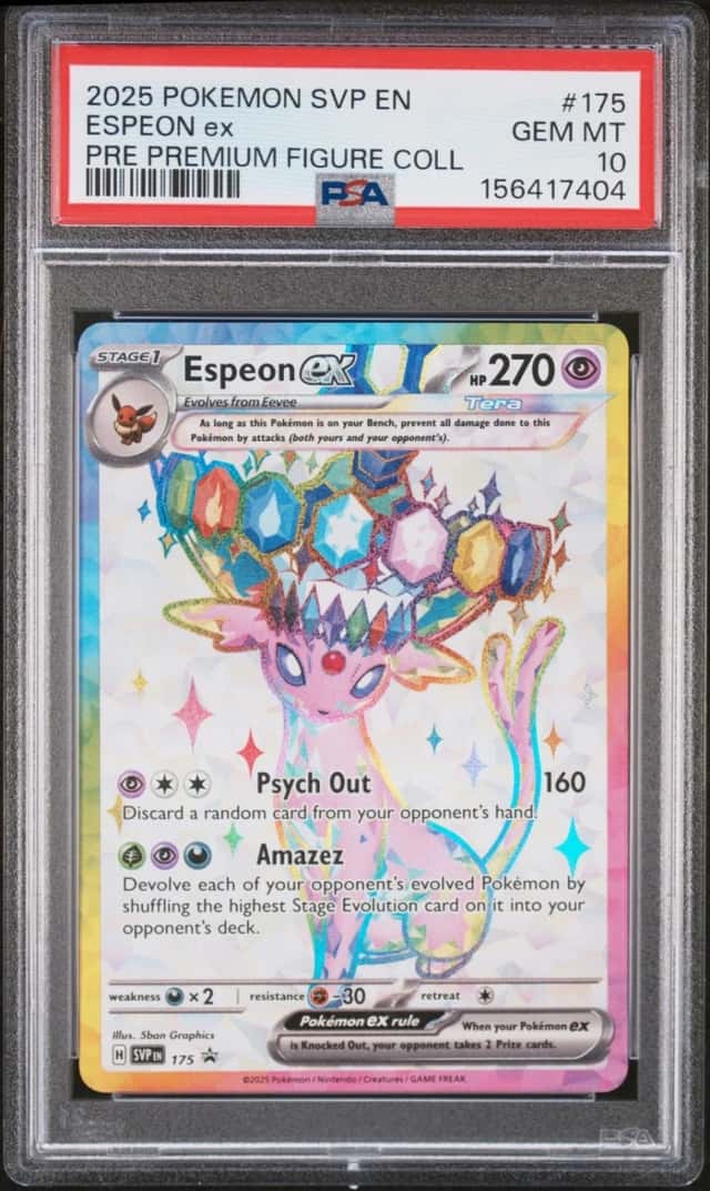 2025 POKEMON SVP PRISMATIC EVOLUTIONS PREMIUM FIGURE COLLECTION ESPEON EX PSA 10