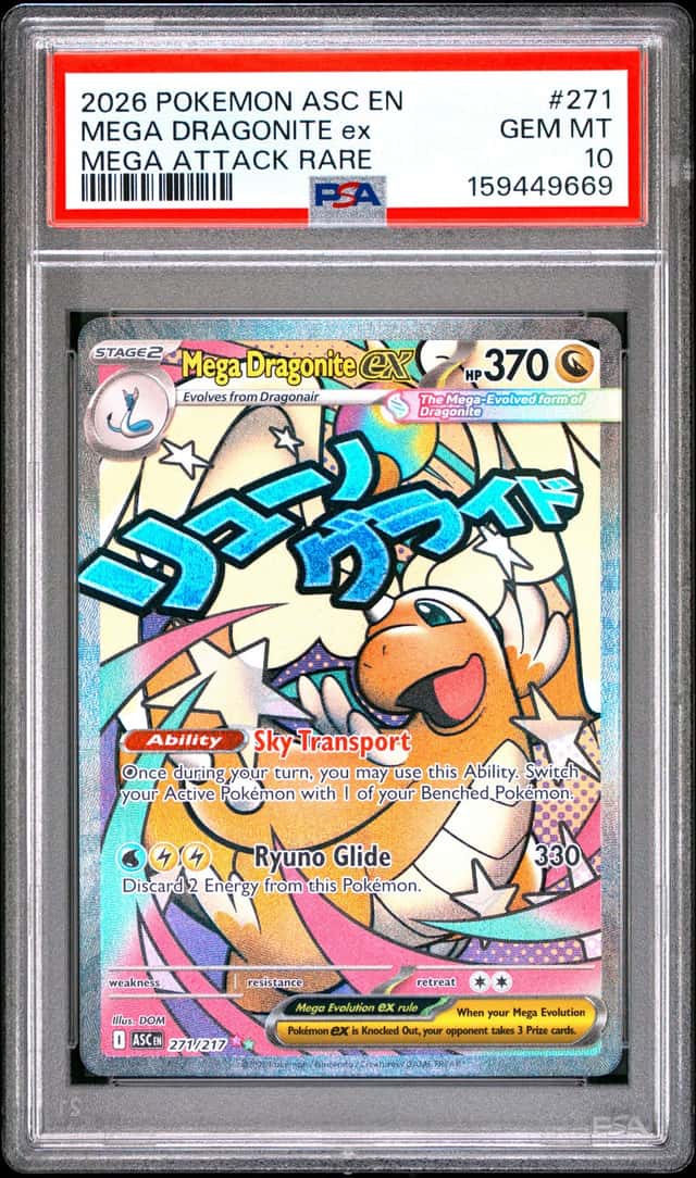 2026 POKEMON ASCENDED HEROES MEGA ATTACK RARE  #271 MEGA DRAGONITE EX PSA 10