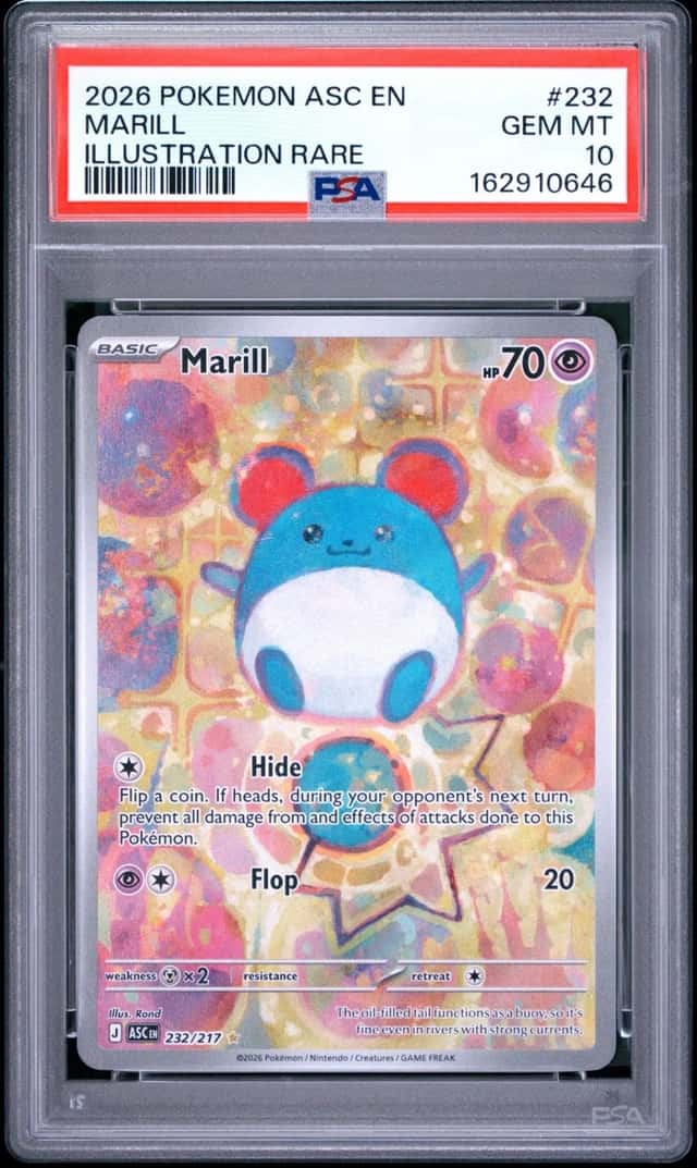 2026 POKEMON ASC EN-ASCENDED HEROES ILLUSTRATION RARE #232 MARILL PSA 10