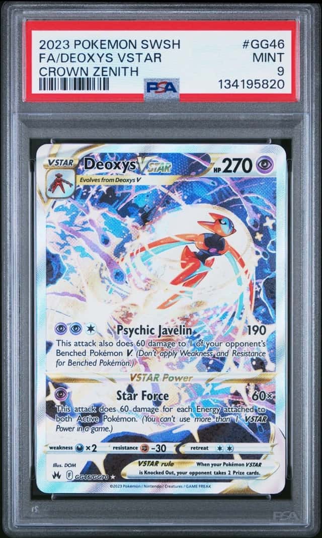 2023 POKEMON SWORD & SHIELD CROWN ZENITH #GG46 FULL ART/DEOXYS VSTAR PSA 9