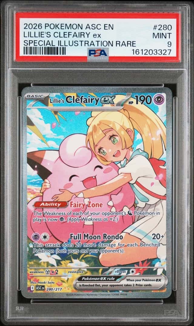 2026 POKEMON ASC SPECIAL ILLUSTRATION RARE #280 LILLIE'S CLEFAIRY EX PSA 9