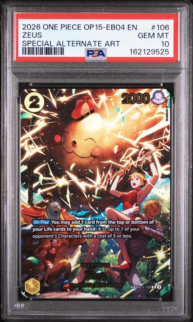 2026 ONE PIECE OP15-EB04-ADVENTURE ON KAMI'S ISLAND #106 ZEUS PSA 10