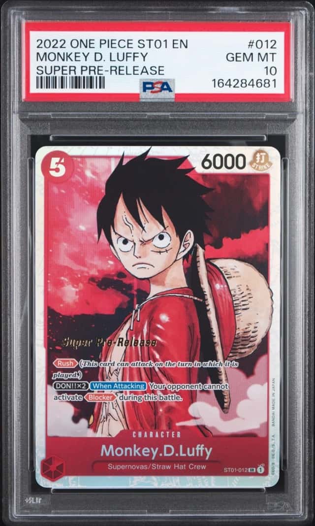 2022 ONE PIECE STARTER DECK ST01-STRAW HAT CREW #012 MONKEY D. LUFFY PSA 10