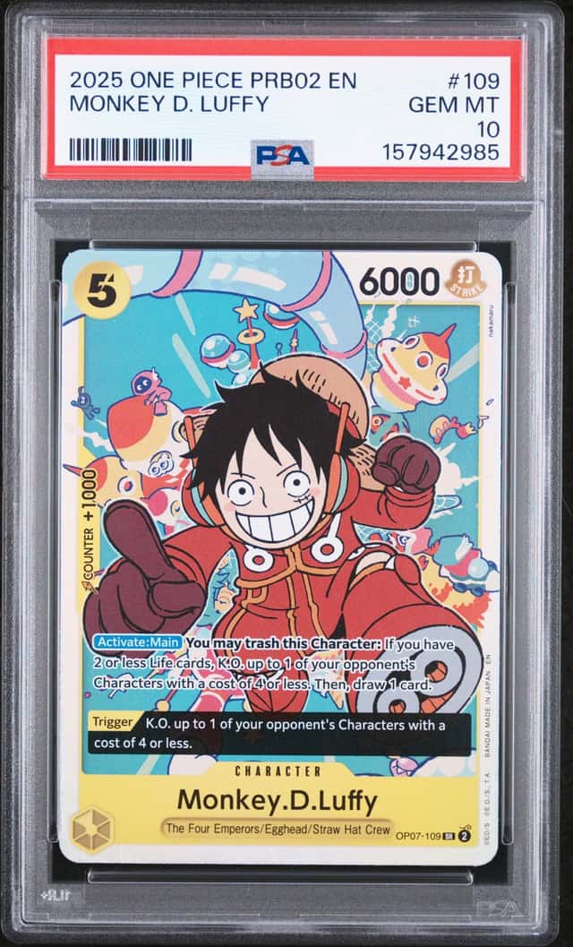 Monkey D Luffy - One Piece PRB02 EN OP07-109 SR PSA 10