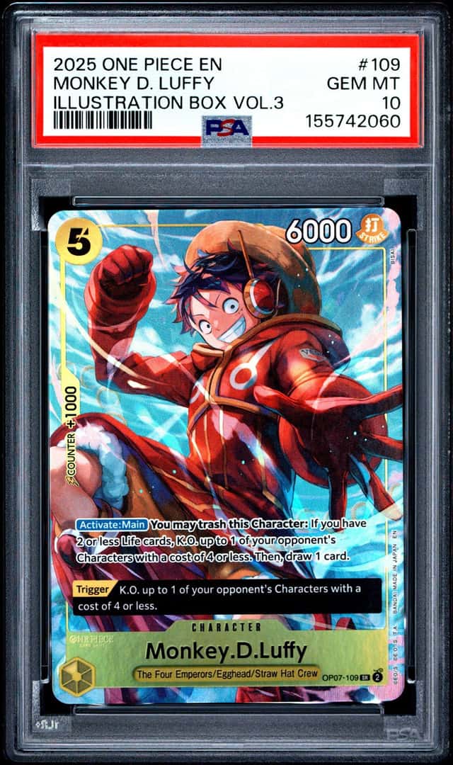 2025 ONE PIECE MONKEY D. LUFFY ILLUS BOX VOL.3 PROMOS #109 PSA 10