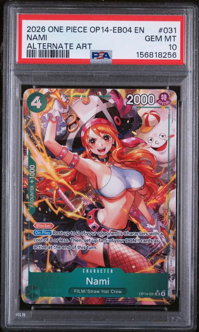 2026 ONE PIECE OP 14-EB04 EN NAMI ALTERNATE ART PSA 10
