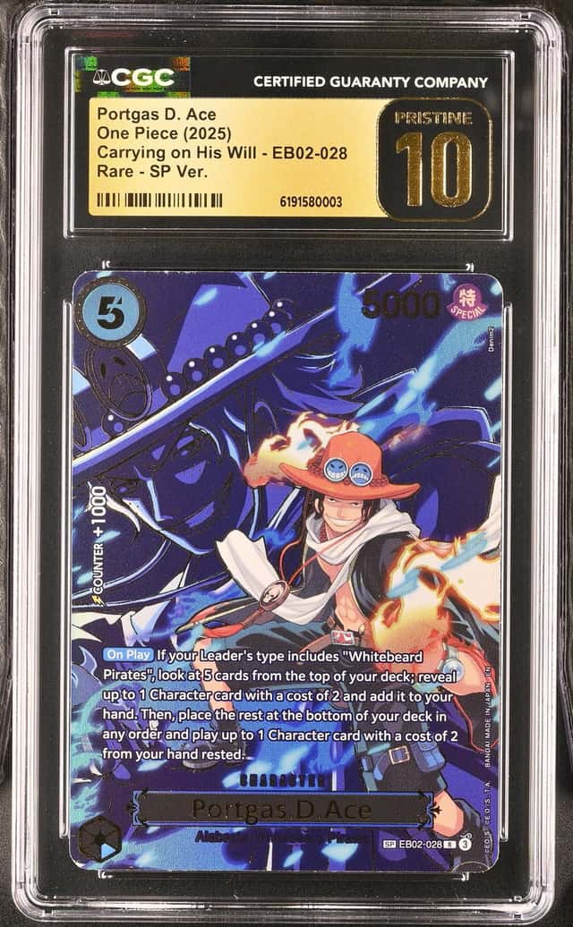 2025 One Piece Carrying On His Will SP Version Portgas D. Ace #EB02-028 CGC 10 PRISTINE