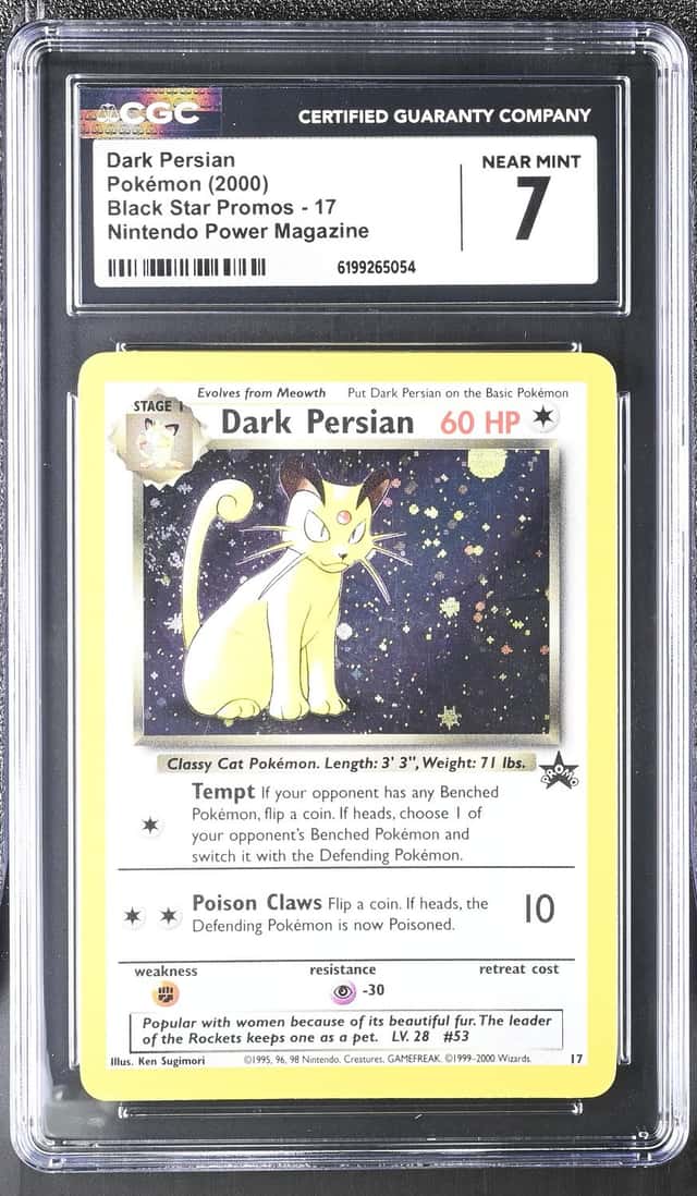 2000 Pokemon Black Star Promo Nintendo Power Magazine Holo Dark Persian #17 CGC 7 NRMT