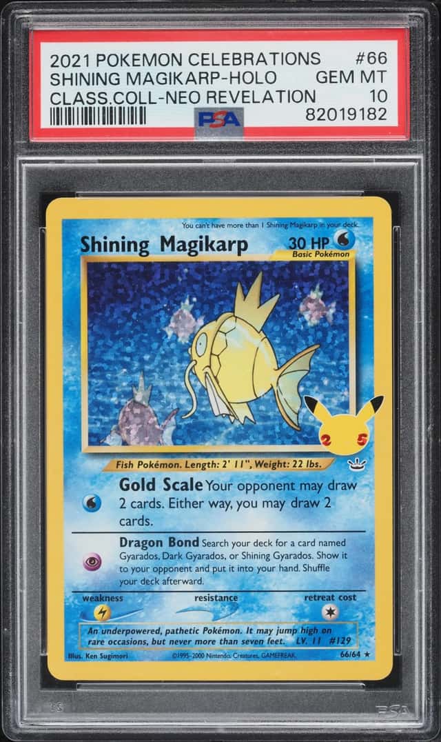 2021 Pokemon Sword & Shield Celebrations Classic Collection Holo Shining Magikarp #66 PSA 10