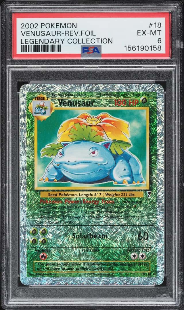 2002 Pokemon Legendary Collection Reverse Holo Venusaur #18 PSA 6 EXMT