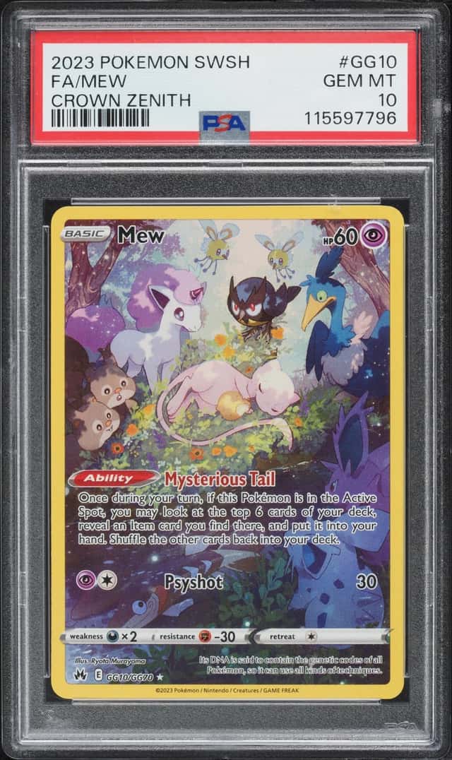 2023 Pokemon Sword & Shield Crown Zenith Galarian Gallery Alt Art Mew #GG10 PSA 10 GEM MINT