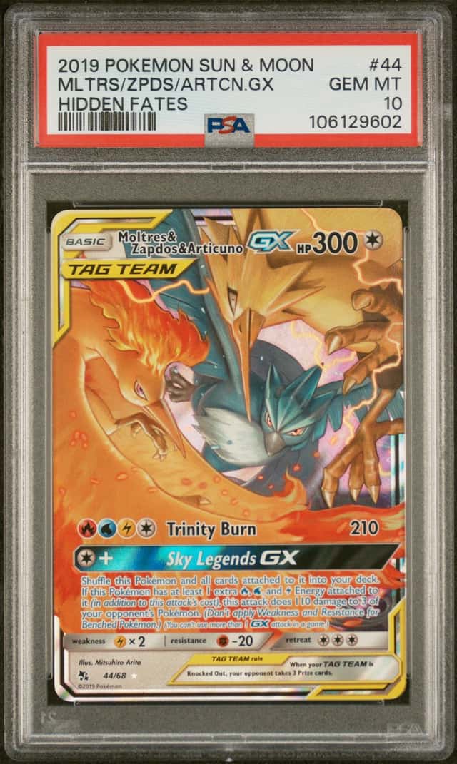 2019 Pokemon Sun and Moon Hidden Fates Articuno/Moltres/Zapdos Gx #44